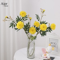 Aierflorist Bunga Gerbera Sutra Buatan Lembut Simulasi Tinggi Bunga Marigold Prancis Dahlia Lon Buket Bunga untuk Grosir