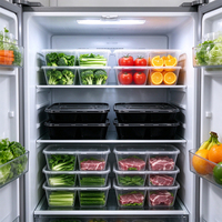 Boîte de préparation des repas rectangulaire en plastique PP de haute qualité, résistante aux fissures, micro-ondable, jetable, conteneur alimentaire recyclé, marque Jv