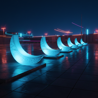 Chaises à bascule de jardin modernes en PE imperméable avec éclairage LED RGB pour adultes