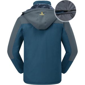 Rdruko Men's Ski <b>Jacket</b> <b>Waterproof</b> Insulated Hooded Winter Coat <b>Fleece</b> <b>Lined</b> Thermal Windproof Thick Color Blocked - Product Image 3