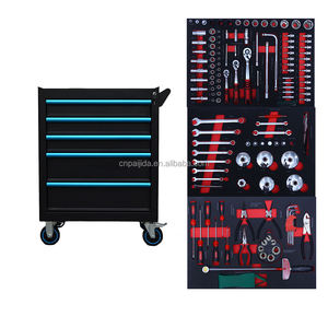 Ensemble d'outils avec armoire à outils 158 pièces, comprenant un jeu <span class=keywords><strong>complet</strong></span> <span class=keywords><strong>de</strong></span> douilles et d'outils à main, <span class=keywords><strong>chariot</strong></span> à outils robuste pour atelier <span class=keywords><strong>de</strong></span> mécanique, garage, réparation - Product Image 6