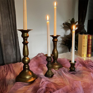 Chandelier vintage en métal doré, ornement artisanal de luxe, porte-bougie personnalisé, décoration de table, fête, banquet, décoration de la <span class=keywords><strong>maison</strong></span>, cadeau - Product Image 4