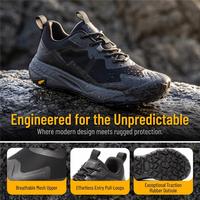 Chaussures de randonnée d'extérieur personnalisées en usine, noires, basses, respirantes, en maille, résistantes aux perforations, légères, avec semelle en caoutchouc antidérapante