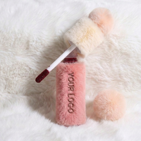 Rouge à Lèvres Liquide Mat Portable Effet Fourrure Douce et Matte, Emballage Pelucheux en Fausse Fourrure, Marque Privée
