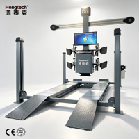 Mesin Perata Ban Mobil Hidrolik 4 Tiang Tanpa Sentuh 3D Hongtech Full Set Combo, Penyelarasan Roda Empat, Kapasitas 5000kg