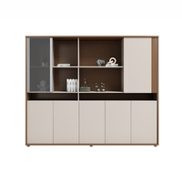 Ensemble de bureau exécutif moderne et minimaliste, bureau de direction en bois + armoire de classement, achat unique en direct d'usine pour une personne