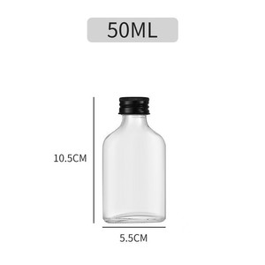 350 ml di bottiglia tascabile per liquore in vetro trasparente con tappo in alluminio - Product Image 5
