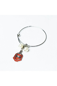 Bracelet en fil d'argent personnalisé, numéro DST 1913, charme Shiled Legacy HBCU, bracelet Delta Bangle - Product Image 2