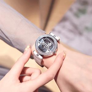 Elegante Reloj de Mujer de Cristal, Estilo Puente Poético, Reloj de Cuarzo con Correa de Cuero - Product Image 6