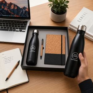 Ensemble cadeau d'entreprise haut de gamme avec logo personnalisé, carnet A5, stylo, bouteille d'eau isotherme, coffret cadeau promotionnel pour entreprise - Product Image 2