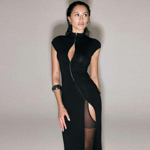 LL0659 <span class=keywords><strong>Abbigliamento</strong></span> Donna di Tendenza Primavera 2026 Abito Lungo <span class=keywords><strong>Casual</strong></span> <span class=keywords><strong>Elegante</strong></span> con Collo Tondo Tinta Unita - Product Image 3