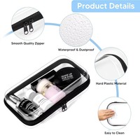 Mallette de rangement à coque rigide en plastique PVC transparent avec logo personnalisé pochette de transport à fermeture éclair boîte à outils d'organisation de gadgets numériques quotidiens de voyage