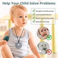 Colliers à mâcher en silicone pour l'autisme, le TDAH, l'anxiété, stimulation orale, collier à mâcher pour la dentition, sans BPA