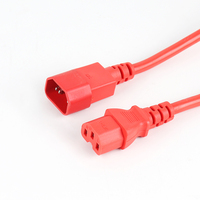 Câble d'alimentation certifié VDE H05VV-F 3G1.5 2M rouge avec connecteur IEC C15 + prise C14