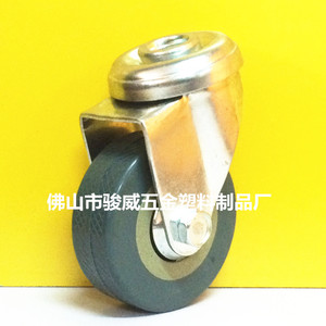 Roue industrielle de 2 pouces en caoutchouc gris, axe creux, roulement simple, pour équipement de mobilier - Product Image 3