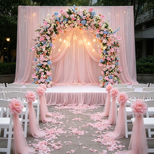 3D <b>Flower</b> arch <b>Silk</b> Rose Floral Backdrop Wedding background for Party Home decoration - Product Image 3