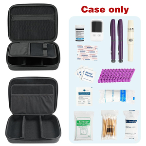 Sarung penyimpanan pengukur gula darah, ritsleting kustom Kit pengujian Diabetes dengan busa - Product Image 4