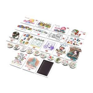 Autocollant de réfrigérateur personnalisé rond ou carré, plaque en étain magnétique souvenir États-Unis, Arizona, Hawaï, plage, aimant de réfrigérateur - Product Image 5