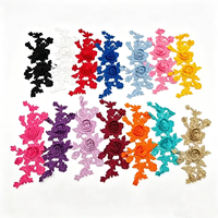 25 couleurs, patchs brodés 3D hydrosolubles transfrontaliers, style ethnique, accessoires de broderie pour vêtements