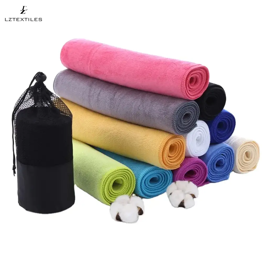 High quality fitness sport use custom logo embossed laser print or embroidery gym towel thick microfiber sport towel