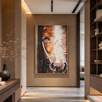 Art mural abstrait de ville peint à la main, peinture à l'huile au couteau avec feuille d'or, cadre pour décoration maison hôtel