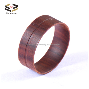 Bagues ou anneaux unisexes en bois de santal doré, bois de fer, bois de koa, 8 mm, pour incrustation, design tendance - Product Image 2