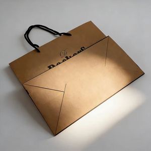 <b>Biodegradable</b> Wholesale Custom Logo Printed Clothing Shopping Market Retail Tote Brown Kraft Paper Bag <b>Packaging</b> With Handles - Product Image 4