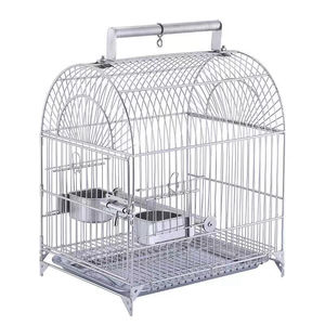 Jaula para pájaros de acero portátil SUS304, jaula transpirable para pájaros pequeños, estilo clásico con barra de soporte de percha para cría de loros canarios - Product Image 2
