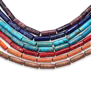 Cuentas de Piedra Natural Multicolor SM3128, Cuentas de <span class=keywords><strong>Jaspe</strong></span> Imperial y Turquesa para la Fabricación de Joyas - Product Image 4