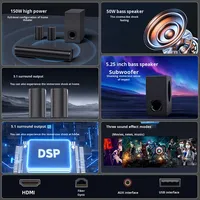 Barre de son transfrontalière pour système home cinéma, son panoramique surround, audio TV, Echo Wall 5.1, 4 haut-parleurs, métal