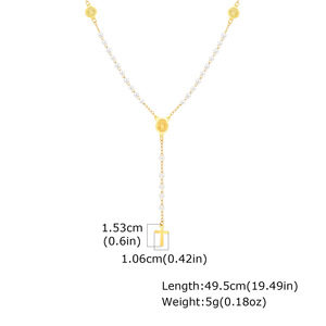 <span class=keywords><strong>Collana</strong></span> <span class=keywords><strong>Rosario</strong></span> in Acciaio Inossidabile Placcato Oro con Ciondolo a Croce, Catena Retrò con Perline di Preghiera Cattoliche, Ciondolo Ovale della Vergine Maria - Product Image 6