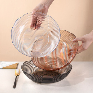 Oval <b>Plastic</b> Fruit Platter Transparent Luxury Retro Style For Home Party Snack Serving Dish - Product Image 2