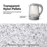 Granulés de plastique transparent à base biologique Nylon G4001, qualité moulage, 90 % de transmittance, traitement pour montures de lunettes, résistant à l'huile