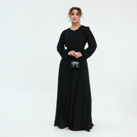 MEXIZO 2026 Ensemble de 2 pièces, Robe de soirée musulmane longue en mousseline de soie avec cape à perles de cristal de luxe, manches longues, pour mariage, Eid, Ramadan