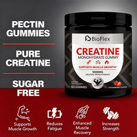 Gomitas de Creatina Monohidrato OEM/ODM 8000 mg Veganas Sin Azúcar Sabor Frambuesa y Fresa Masticables 120 Gomitas Suplemento Herbal