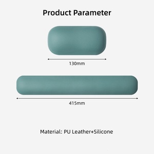 Custom Design PU Leather Palm Support Pad Ergonomic Wrist Rest Set for Keyboard and Mouse - Product Image 2
