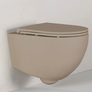 Inodoro redondo WC <span class=keywords><strong>de</strong></span> cerámica blanca con acabado mate rosa, estilo retro, con bidé integrado, para baño, cocina, sanitario, hotel y hogar, con consola y armario. - Product Image 4