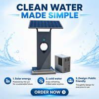 Fontaine à eau solaire froide avec panneau photovoltaïque pour espaces publics, parcs et installations communautaires