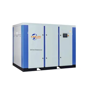 Karlos Low Pressure Industrial Oil Free water lubricated Small Rotary Screw Air Compressor 55Kw 75Hp for Sale