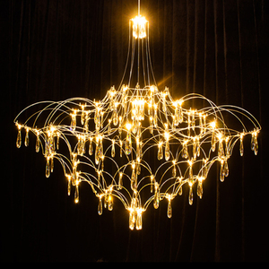 Nappe di cristallo di ghiaccio lampadario decorare soggiorno luci <span class=keywords><strong>a</strong></span> sospensione Bar negozio soffitto scintillante faretto - Product Image 2