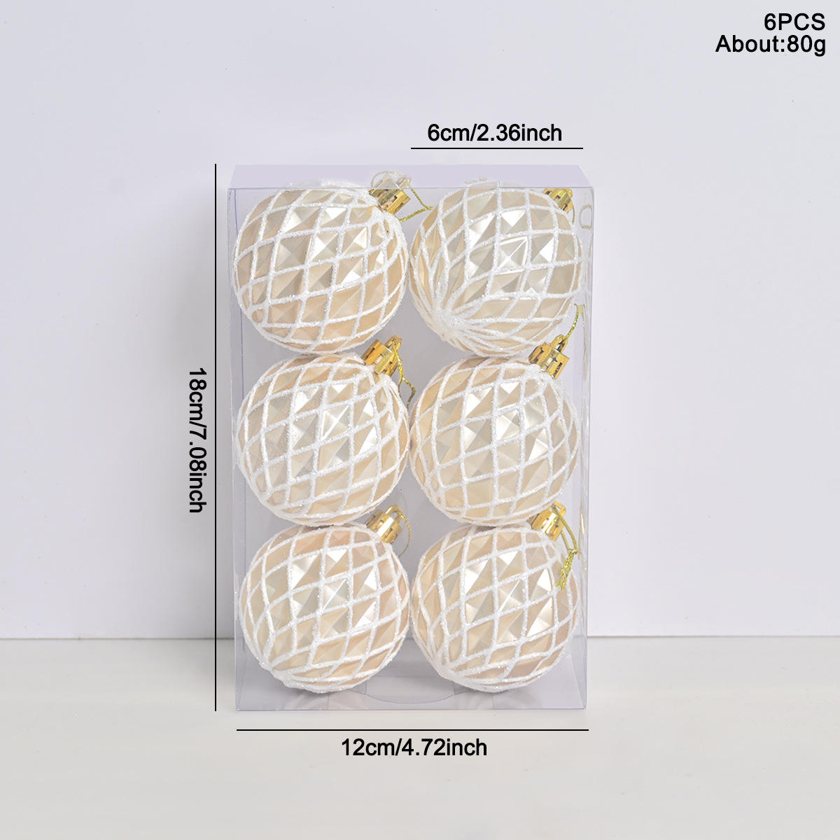 6-6PCS hand-painted diamond-patterned champagne