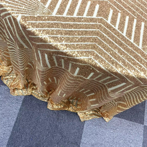 Bán Buôn Tùy Chỉnh In Ấn Vòng Khăn Trải Bàn Trang Trí Jacquard Polyester Bền Chất Lượng Cao Nhà Sequin Khăn Trải Bàn - Product Image 3