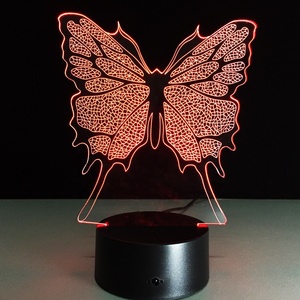 Acrilico Luci di Notte Per I Bambini Farfalla 3D Da Comodino A Led di Notte del Giocattolo Della Lampada Della Luce 7 Colori - Product Image 5