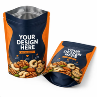 Sachet Doypack Personnalisé Imprimé pour Emballage de Noix Mélangées, Sachet Mylar à Fermeture Éclair pour Snacks Artisanaux, Céréales et Graines