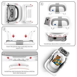 Baignoire pour bébé avec capteur de température, siège de bain pliable pour nouveau-né de 0 à 12 mois, matériau PP, type carré de grande taille - Product Image 3