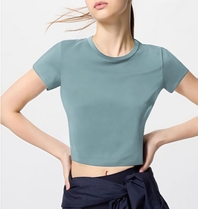 Comodo7 Summer Casual Cropped Top for Women <b>Babies</b> Slim Fit Round Neck Design Hot Sale Printed <b>T</b>-<b>Shirts</b> Custom Logo Cute Style - Product Image 2