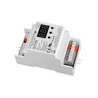 Décodeur DMX512 à 4 canaux compatible RDM pour éclairage LED avec boîtier en plastique, installation sur rail DIN