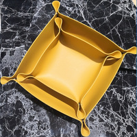 Organisateur de rangement en cuir avec logo personnalisé Plateau de rangement pliable pour clés de bijoux de bureau