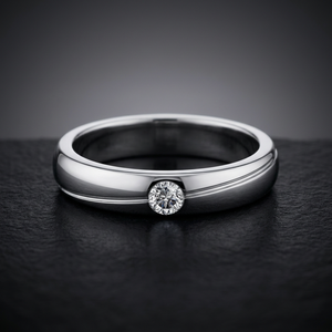 Bague en diamant ronde élégante pour homme |   Bague de mariage et de fiançailles élégante et luxueuse pour homme |   Bijoux fins de luxe - Product Image 3