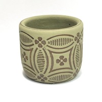 Jardinière d'extérieur en ciment kaki foncé, petits pots de fleurs à motifs pour la maison, décoration de jardin, petite jardinière de fleurs pour la décoration de la maison